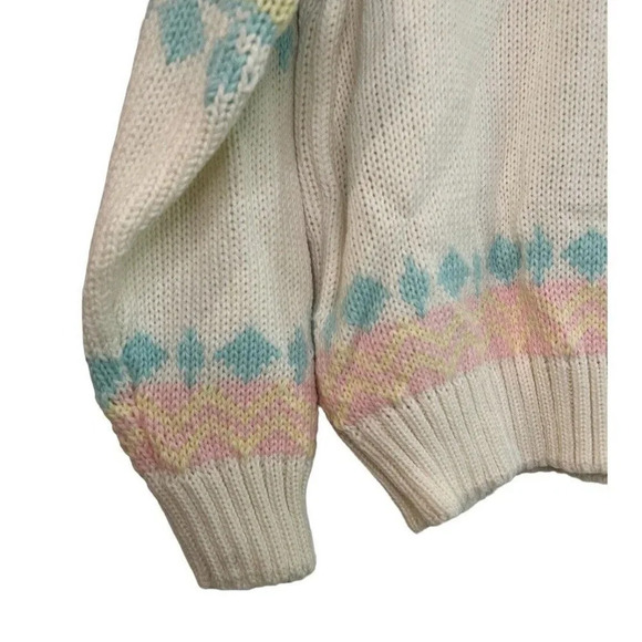 VTG Women’s Chunky Knit Grandma Sweater 80s 90s Snow Bunny NOS Ribbed 2X *Flaw - Picture 9 of 14